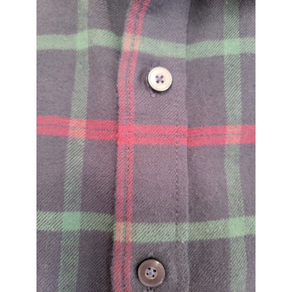 UNTUCKit Shirt- Flannel -Men's - Medium Navy Blue Button Down Plaid Slim - Picture 3 of 11